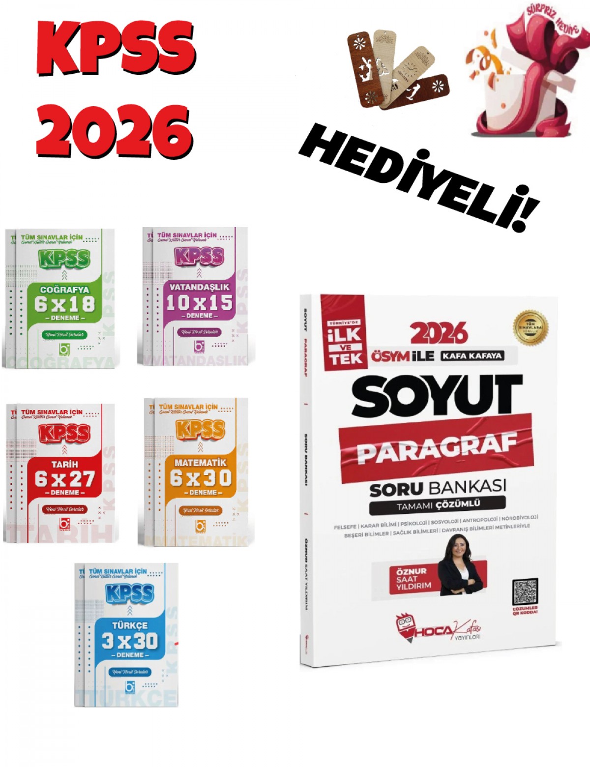 2026 KPSS TYT ALES DGS Soyut Paragraf Soru Bankası ve GK-GY Deneme Seti 6 Kitap Bigelio ve Hoca Kafası Yayınları
