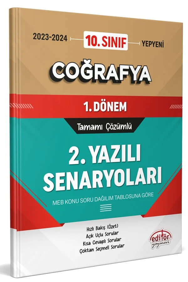10. Sınıf Coğrafya 1. Dönem Ortak Sınavı 2. Yazılı Senaryoları Tamamı Çözümlü Editör Yayınları