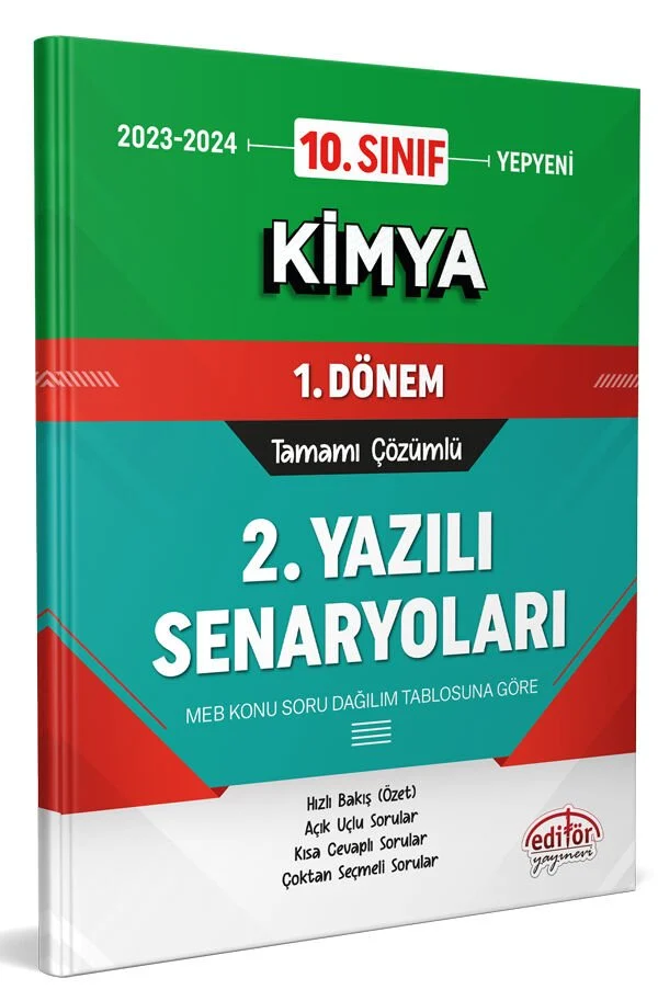 10. Sınıf Kimya 1. Dönem Ortak Sınavı 2. Yazılı Senaryoları Tamamı Çözümlü Editör Yayınları 10. Sınıf Kimya 1. Dönem Ortak Sınavı 2. Yazılı Senaryoları Tamamı Çözümlü Editör Yayınları