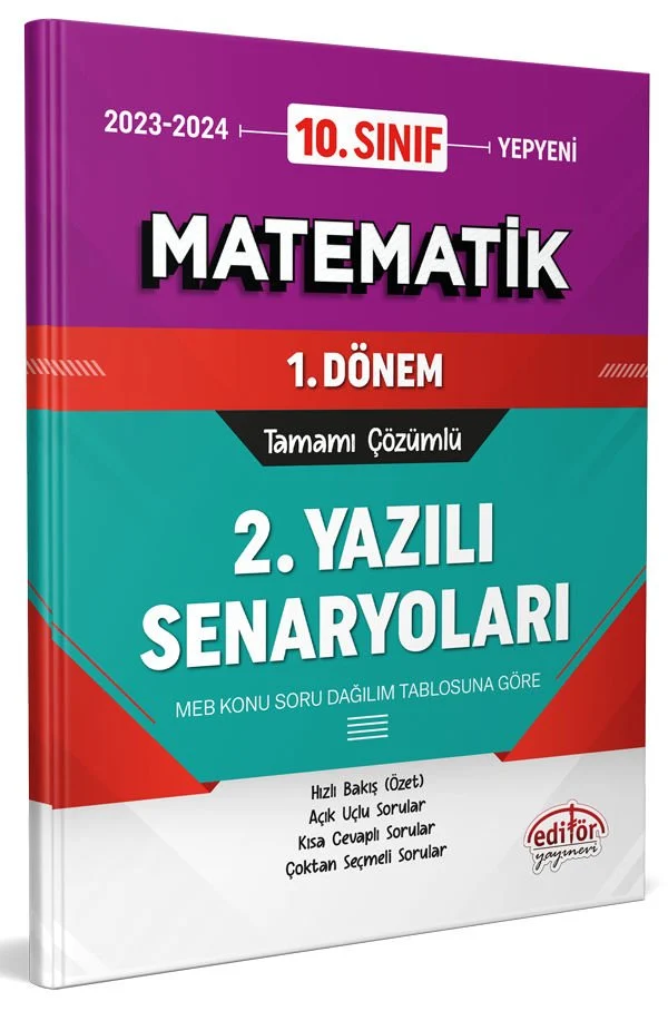 10. Sınıf Matematik 1. Dönem Ortak Sınavı 2. Yazılı Senaryoları Tamamı Çözümlü Editör Yayınları