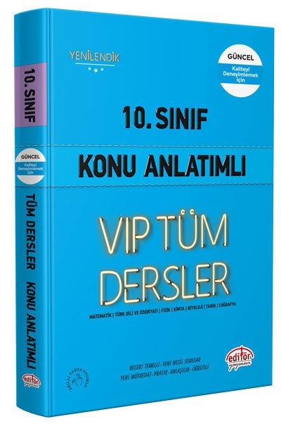 10. Sınıf VIP Tüm Dersler Konu Anlatımlı Mavi Kitap Editör Yayınları