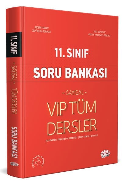 11. Sınıf Tüm Dersler Sayısal Soru Bankası Kırmızı Kitap Editör Yayınları