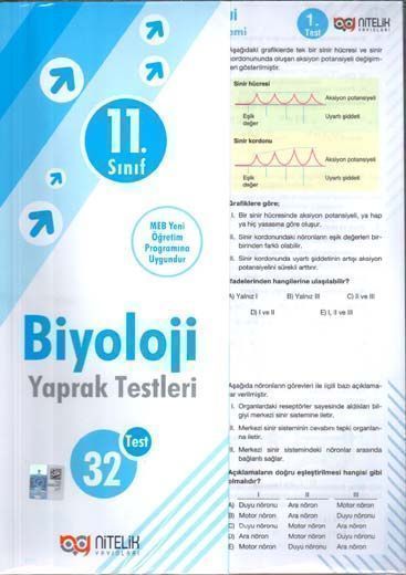 11.Sınıf Biyoloji Yaprak Test Nitelik Yayınları
