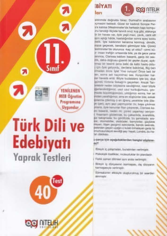 11.Sınıf Türk Dili Ve Edebiyatı Yaprak Test Nitelik Yayınları