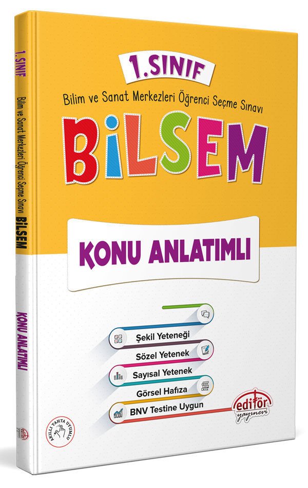 1.Sınıf BİLSEM Hazırlık Konu Kitabı Yeni Tarz Editör Yayınları
