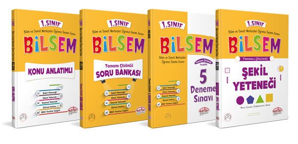 1.Sınıf Bilsem Hazırlık Kitapları 4 lü Set Editör Yayınları