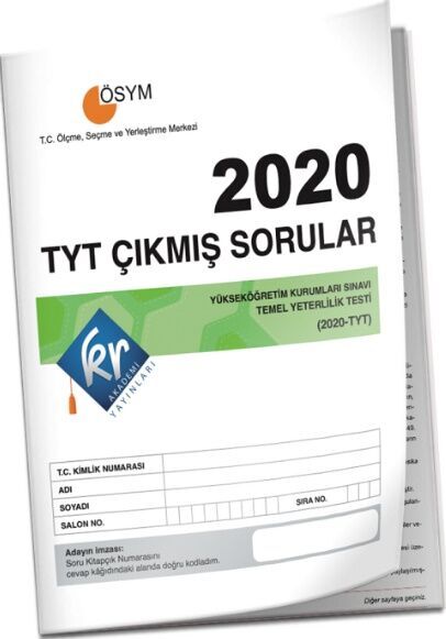 2020 TYT Tıpkı Basım Çıkmış Sorular KR Akademi Yayınları