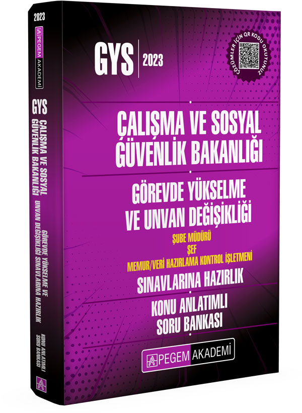2023 Çalışma ve Sosyal Güvenlik Bakanlığı GYS Şube Müdürü-Şef-Veri Hazırlama Kontrol İşletmeni Konu Anlatımlı Soru Bankası Pegem Akademi Yayıncılık