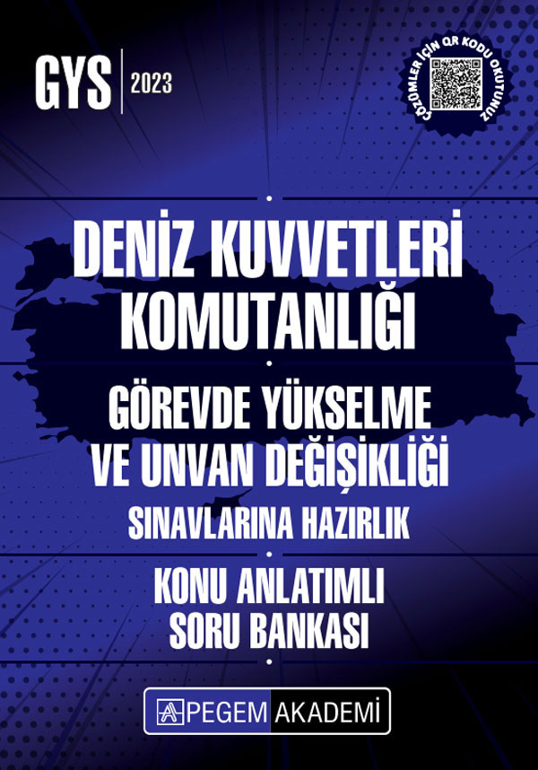 2023 Deniz Kuvvetleri Komutanlığı Görevde Yükselme Konu Anlatımlı Soru Bankası Pegem Akademi Yayıncılık