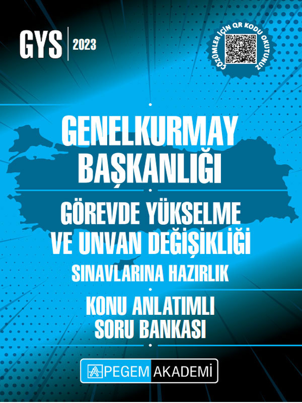 2023 Genelkurmay Başkanlığı Görevde Yükselme Konu Anlatımlı Soru Bankası Pegem Akademi Yayıncılık
