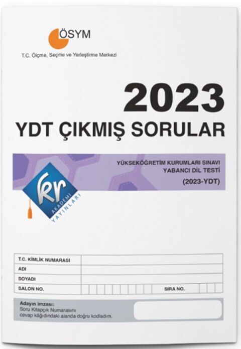 2023 YDT Tıpkı Basım Çıkmış Sorular KR Akademi Yayınları
