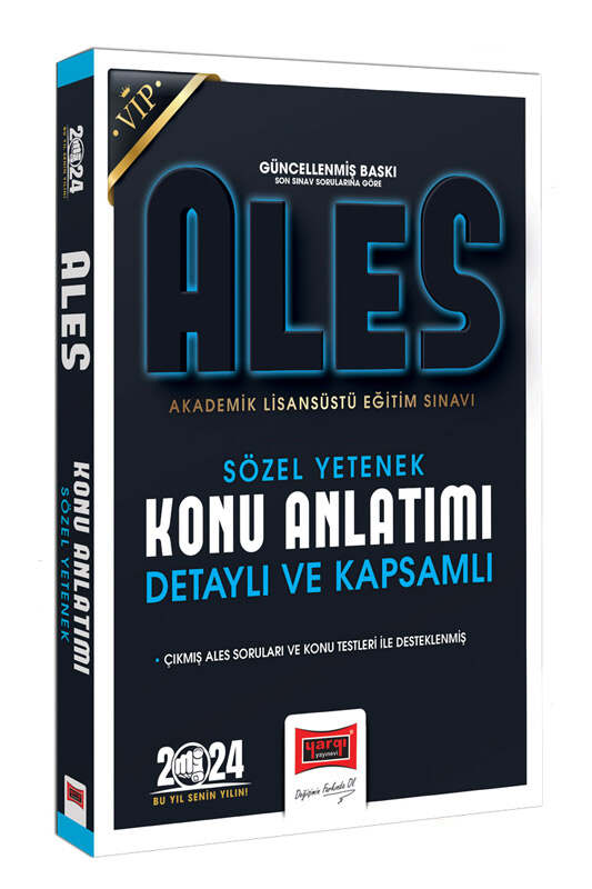 2024 ALES Vip Sözel Yetenek Detaylı ve Kapsamlı Konu Anlatımı Yargı Yayınları