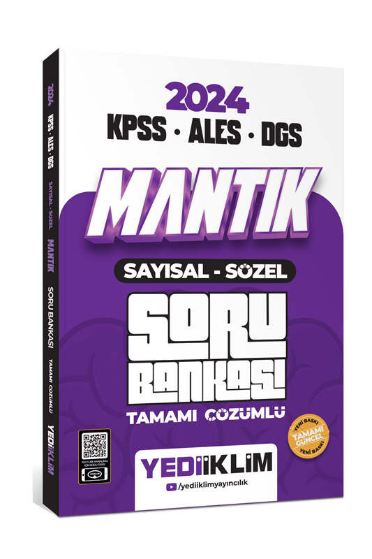 2024 KPSS ALES DGS Mantık Sayısal Sözel Tamamı Çözümlü Soru Bankası Yediiklim Yayınları