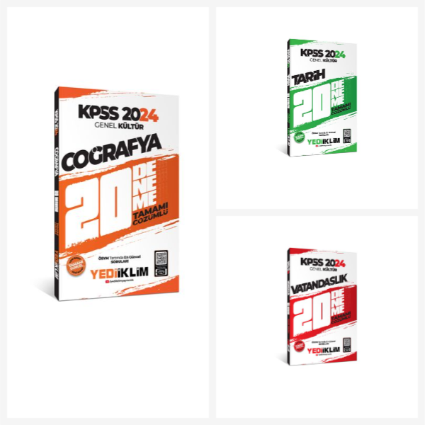 2024 KPSS Genel Kültür Tamamı Çözümlü Deneme Seti Yediiklim Yayınları 2024 KPSS Genel Kültür Tamamı Çözümlü Deneme Seti Yediiklim Yayınları