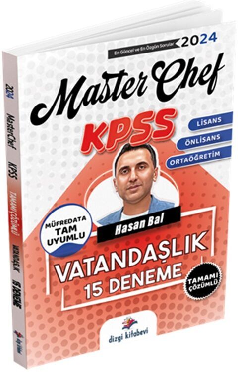 2024 KPSS Genel Kültür Vatandaşlık Masterchef 15 Deneme Dizgi Kitap Yayınları