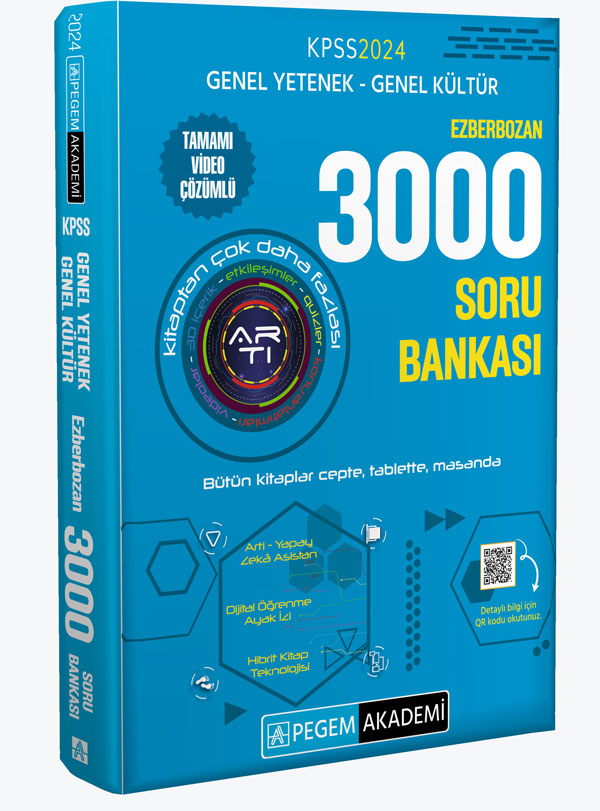 2024 KPSS Genel Yetenek Genel Kültür Ezberbozan 3000 Soru Bankası Pegem Akademi Yayınları
