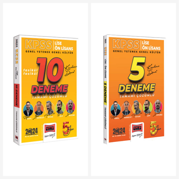 2024 KPSS Lise Ön Lisans Genel Kültür Genel Yetenek 5Yüz Ekibi Tüm Dersler 10 + 5 Deneme Seti Yargı Yayınları