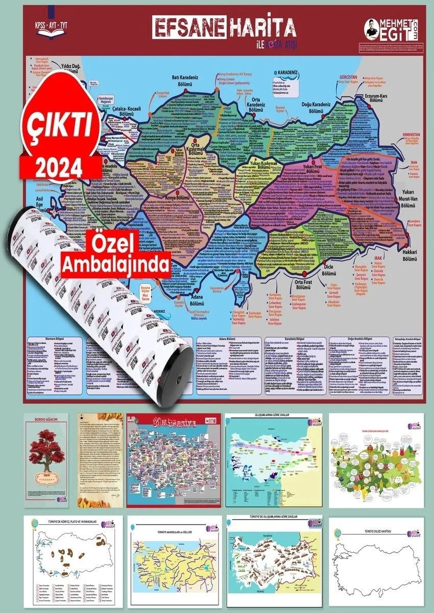 KPSS TYT AYT Efsane 10 lu Harita Seti Mehmet Eğit Yayınları