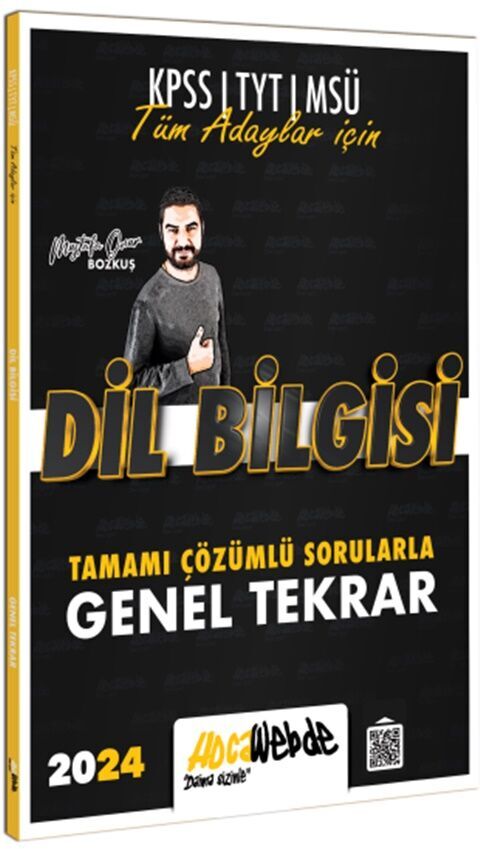 2024 Tüm Adaylar İçin Dil Bilgisi Tamamı Çözümlü Sorularla Genel Tekrar Hocawebde Yayınları