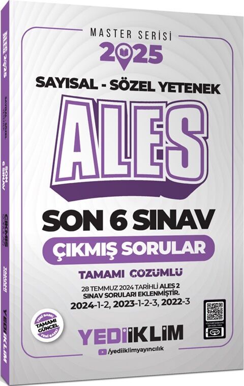 2025 ALES Sayısal Sözel Yetenek Tamamı Çözümlü Son 6 Sınav Çıkmış Sorular Yediiklim Yayınları