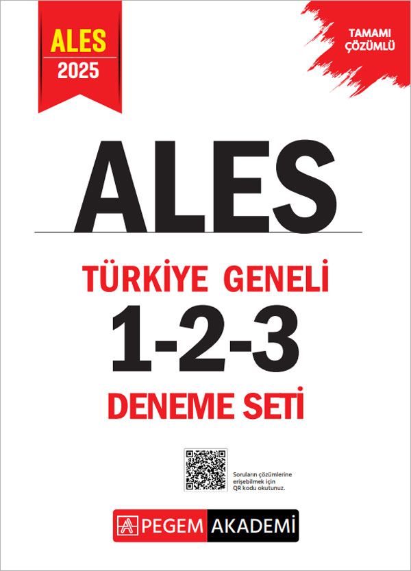 2025 ALES Türkiye Geneli 3 Deneme (1-2-3) Pegem Akademi Yayıncılık 2025 ALES Türkiye Geneli 3 Deneme (1-2-3) Pegem Akademi Yayıncılık