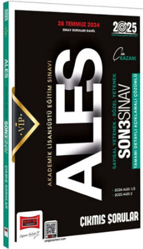 2025 ALES Vip Sayısal Sözel Yetenek Son 3 Sınav Çıkmış Sorular Sınav 28 Temmuz 2024 Soruları Dahil Yargı Yayınları