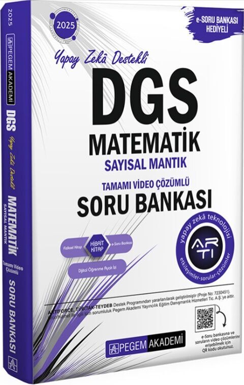 2025 DGS Matematik Sayısal Mantık Tamamı Video Çözümlü Soru Bankası Pegem Akademi Yayıncılık