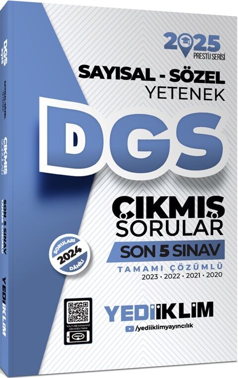 2025 DGS Sayısal Sözel Yetenek Tamamı Çözümlü Son 5 Sınav Çıkmış Sorular Yediiklim Yayınları