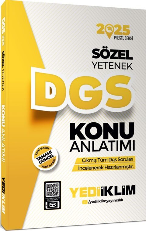 2025 DGS Sözel Yetenek Konu Anlatımı Yediiklim Yayınları