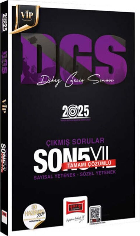 2025 DGS VİP Sayısal Sözel Yetenek Tamamı Çözümlü Son 5 Yıl Çıkmış Sorular Yargı Yayınları