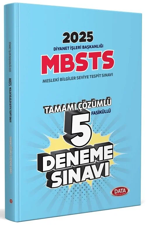 2025 Diyanet İşleri Başkanlığı Mesleki Bilgiler Seviye Tespit Sınavı (MBSTS) Tamamı Çözümlü 5 Fasikül Deneme Data Yayınları