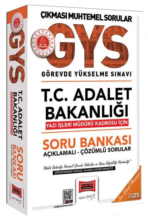 2025 GYS Adalet Bakanlığı Yazı İşleri Müdürü Soru Bankası Çözümlü Görevde Yükselme Yargı Yayınları