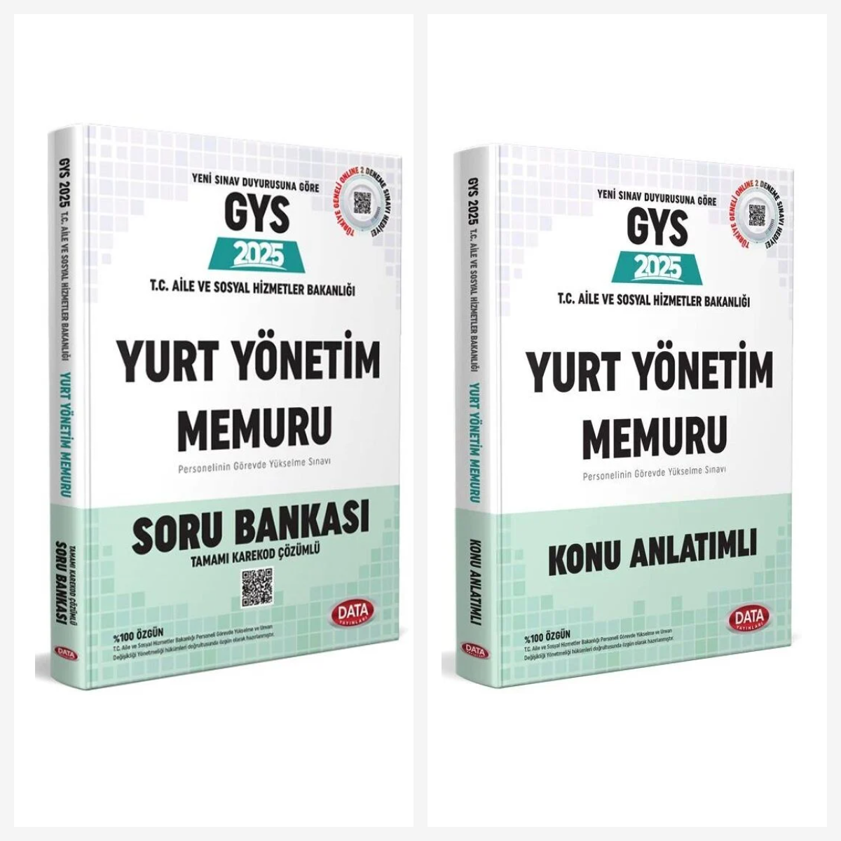 2025 GYS Aile ve Sosyal Hizmetler Bakanlığı Yurt Yönetim Memuru Konu Anlatımlı Soru Bankası Data Yayınları