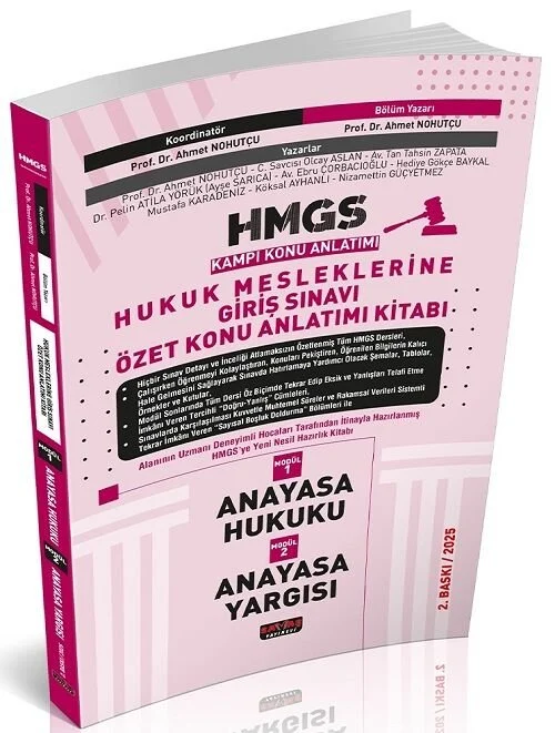 2025 HMGS Anayasa Hukuku ve Anayasa Yargısı Özet Konu Anlatımı Modül 1-2 2. Baskı - Ahmet Nohutçu Savaş Yayınları 2025 HMGS Anayasa Hukuku ve Anayasa Yargısı Özet Konu Anlatımı Modül 1-2 2. Baskı - Ahmet Nohutçu Savaş Yayınları