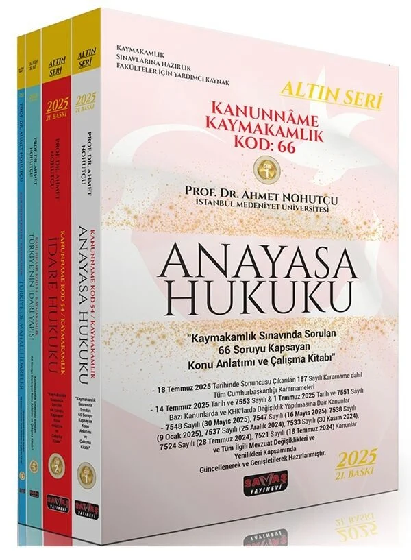 2025 KANUNNAME Kaymakamlık Kod: 66 Konu Anlatımı Seti Altın Seri 21. Baskı - Ahmet Nohutçu Savaş Yayınları