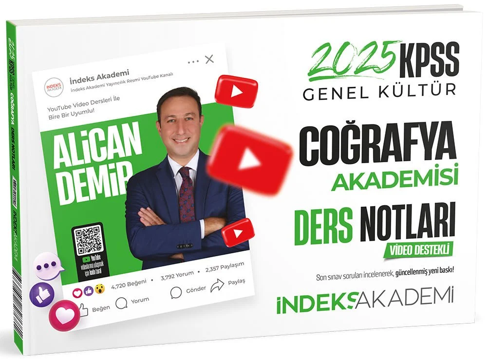 2025 KPSS Coğrafya Akademisi Video Ders Notları - Alican Demir İndeks Akademi Yayıncılık