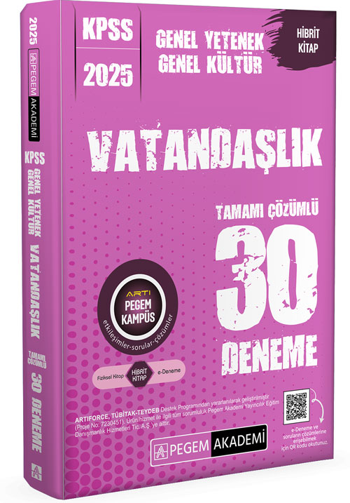2025 KPSS Genel Yetenek Genel Kültür Vatandaşlık 30 Deneme Pegem Akademi Yayıncılık