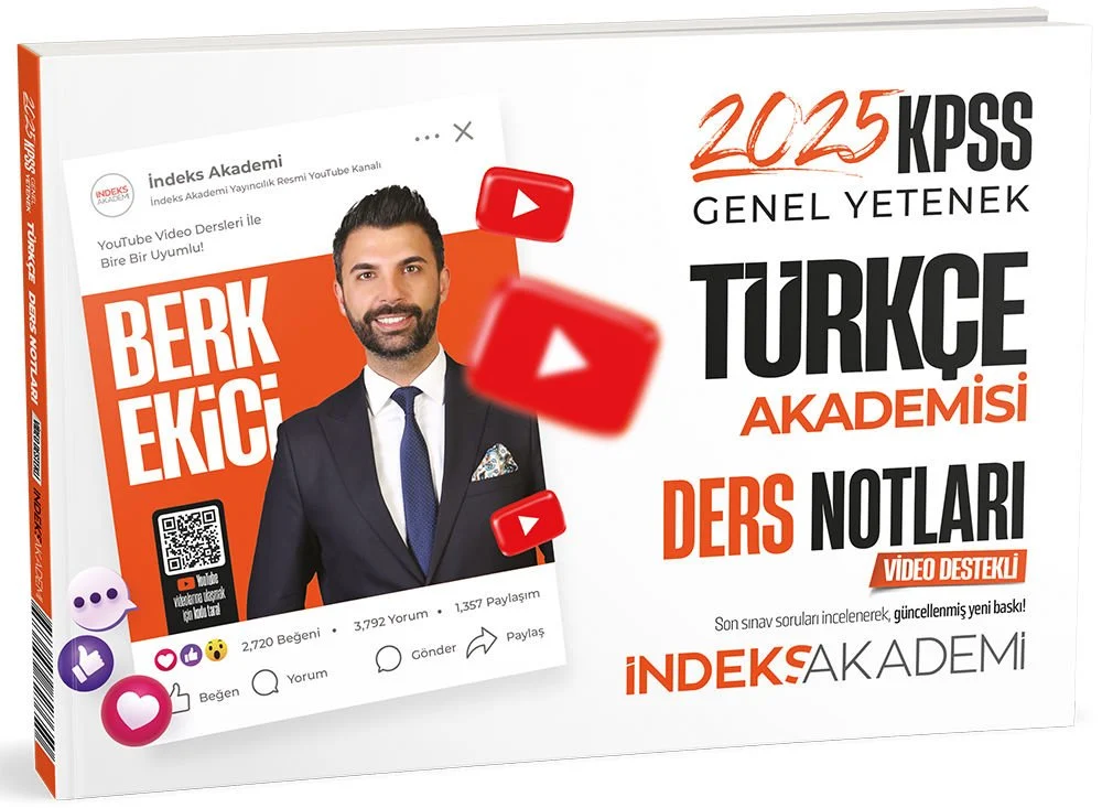 2025 KPSS Türkçe Akademisi Video Ders Notları - Berk Ekici İndeks Akademi Yayıncılık