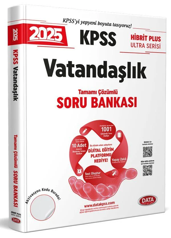 2025 KPSS Vatandaşlık Hibrit Plus Ultra Serisi Karekod Çözümlü Soru Bankası Data Yayınları
