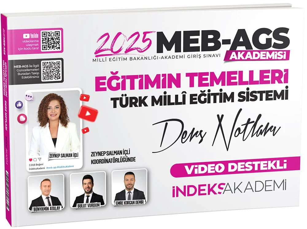 2025 MEB AGS Akademisi Eğitimin Temelleri ve Türk Milli Eğitim Sistemi Video Ders Notları İndeks Akademi Yayıncılık