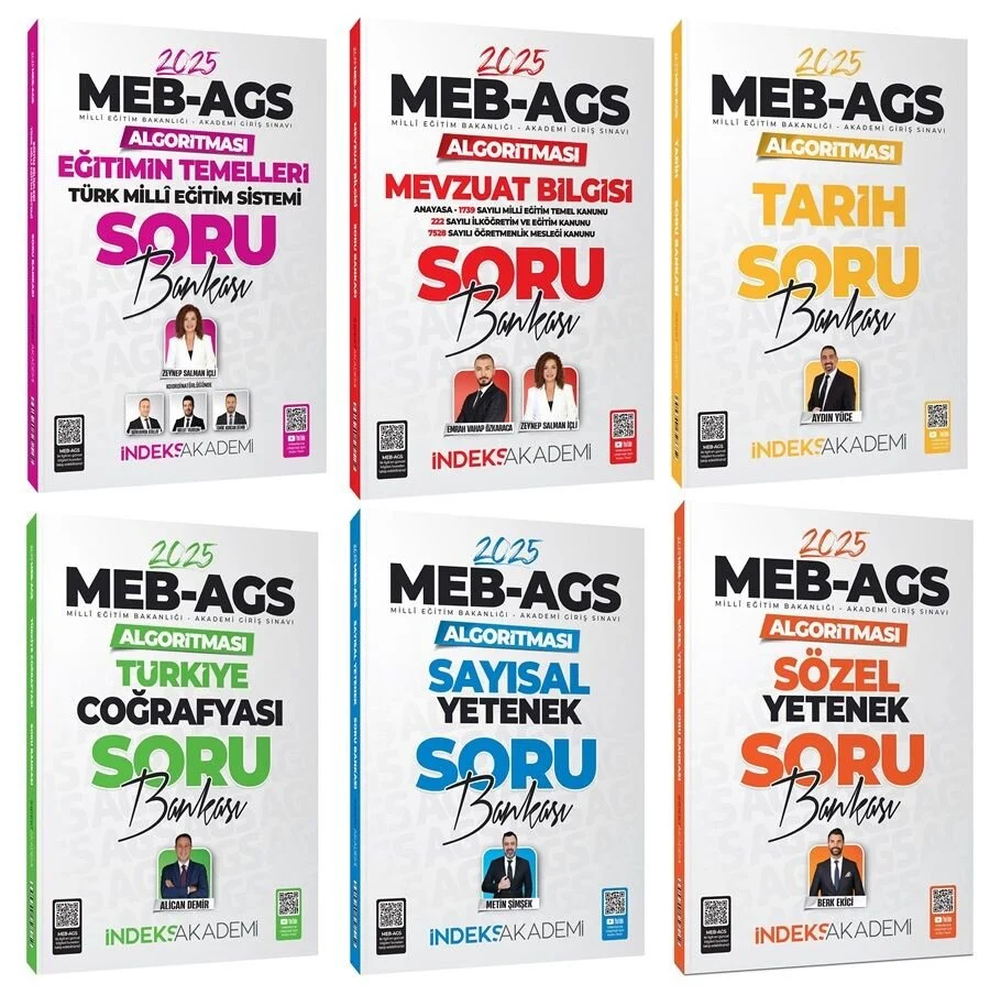 2025 MEB-AGS Algoritması Tüm Dersler Soru Bankası 6 lı Set İndeks Akademi Yayıncılık