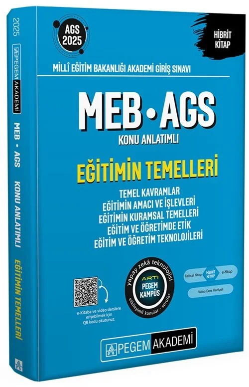 2025 MEB AGS Eğitimin Temelleri Konu Anlatımlı Eğitimin Temelleri Temel Kavramlar Eğitimin Amacı ve İşlevleri Eğ Pegem Akademi Yayıncılık