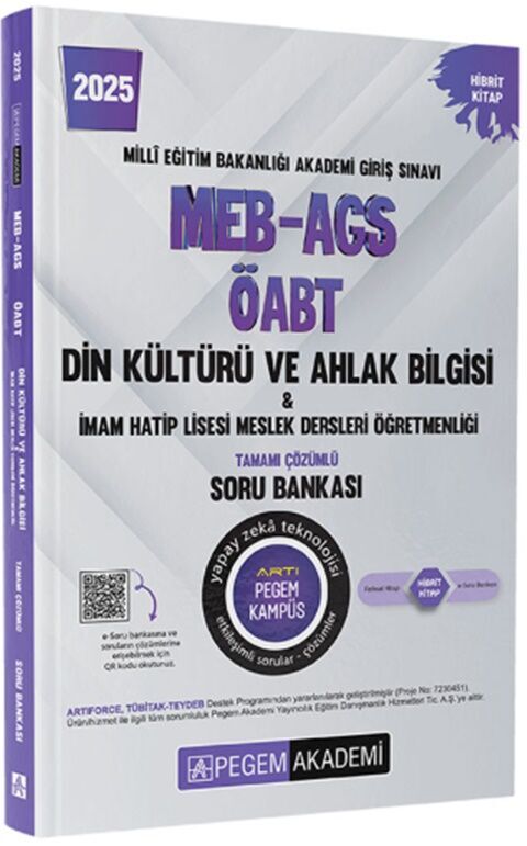 2025 MEB AGS ÖABT Din Kültürü ve Ahlak Bilgisi Soru Bankası Pegem Akademi Yayıncılık