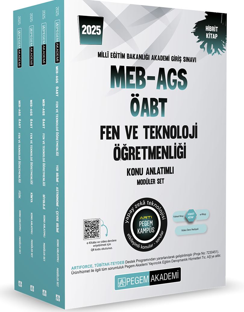 2025 MEB AGS ÖABT Fen Bilimleri Öğretmenliği Konu Anlatımlı Pegem Akademi Yayıncılık