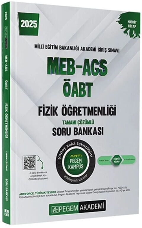 2025 MEB AGS ÖABT Fizik Öğretmenliği Tamamı Çözümlü Soru Bankası Pegem Akademi Yayıncılık