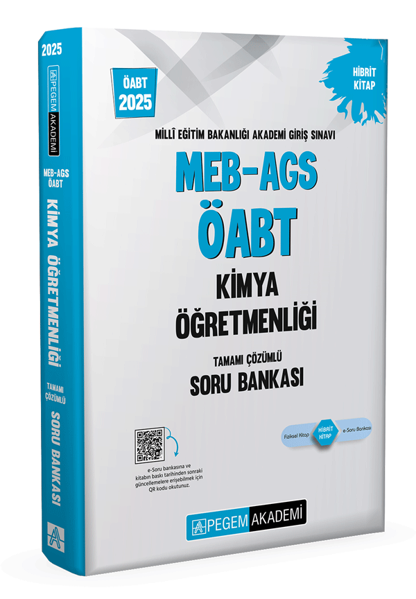 2025 MEB AGS ÖABT Kimya Öğretmenliği Tamamı Çözümlü Soru Bankası Pegem Akademi Yayıncılık