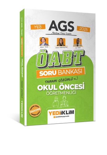 2025 MEB AGS ÖABT Okul Öncesi Öğretmenliği Tamamı Çözümlü Soru Bankası Yediiklim Yayınları