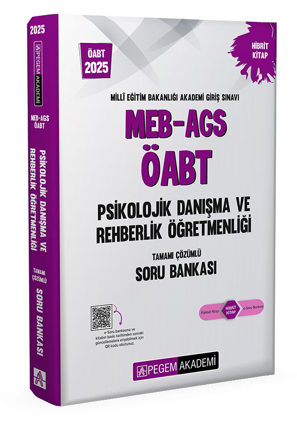 2025 MEB AGS ÖABT Psikolojik Danışma ve Rehberlik Tamamı Çözümlü Soru Bankası Pegem Akademi Yayıncılık 2025 MEB AGS ÖABT Psikolojik Danışma ve Rehberlik Tamamı Çözümlü Soru Bankası Pegem Akademi Yayıncılık