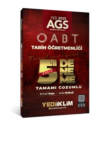2025 MEB AGS ÖABT Tarih Öğretmenliği Tamamı Çözümlü Tarihin İzinde Eşsiz 5'li Deneme Yediiklim Yayınları 2025 MEB AGS ÖABT Tarih Öğretmenliği Tamamı Çözümlü Tarihin İzinde Eşsiz 5'li Deneme Yediiklim Yayınları