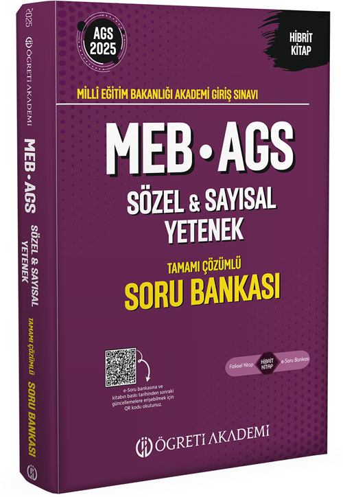 2025 MEB-AGS Sözel-Sayısal Yetenek Soru Bankası Tamamı Çözümlü Pegem Akademi Yayıncılık